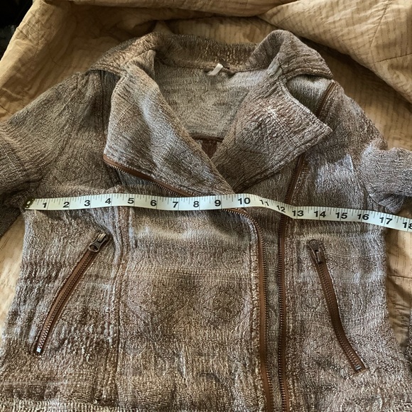 Free people brown tapestry Moto jacket - Picture 7 of 8